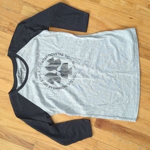 Dovetail Workwear raglan 3/4 length sleeve tee shirt, size S